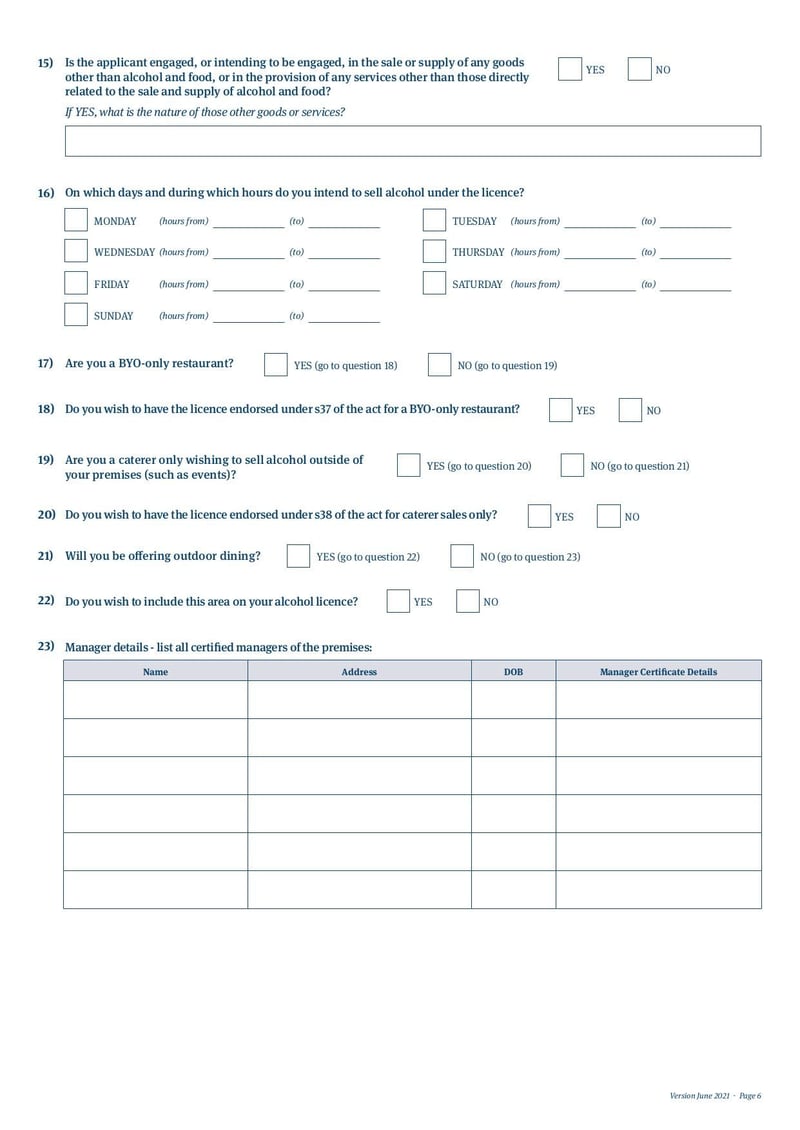 Large thumbnail of Alcohol On-Licence Application Form - Jun 2021