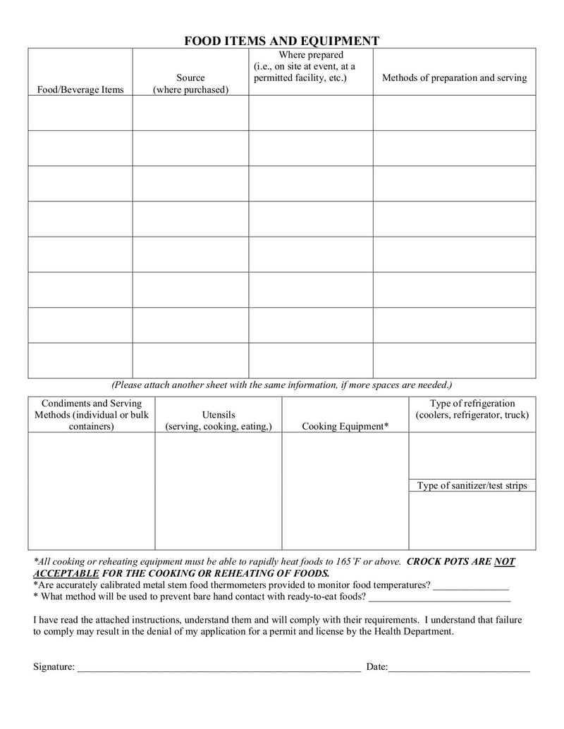 Large thumbnail of Temporary Food License Application - Jun 2022
