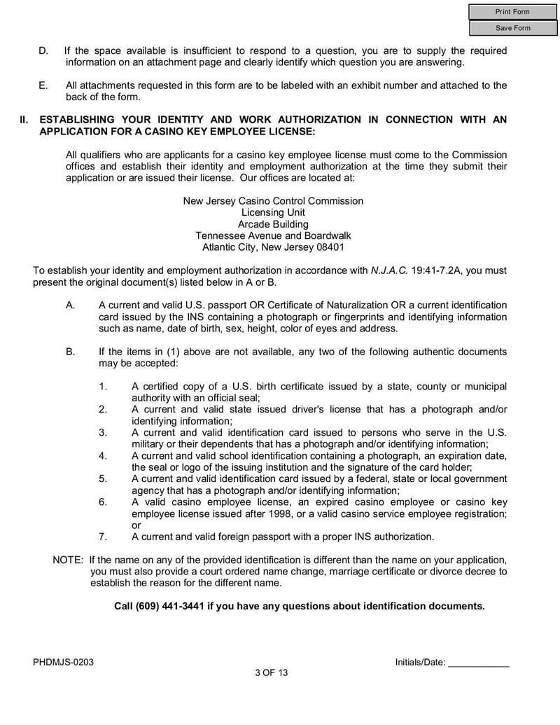 Large thumbnail of New Jersey Supplemental Form and Multi Jurisdictional Personal History Disclosure Form - Jan 2013