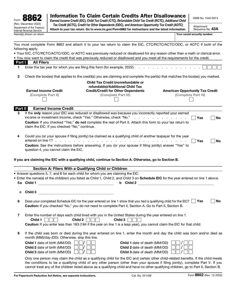 Large thumbnail of Form 8862 - Dec 2022