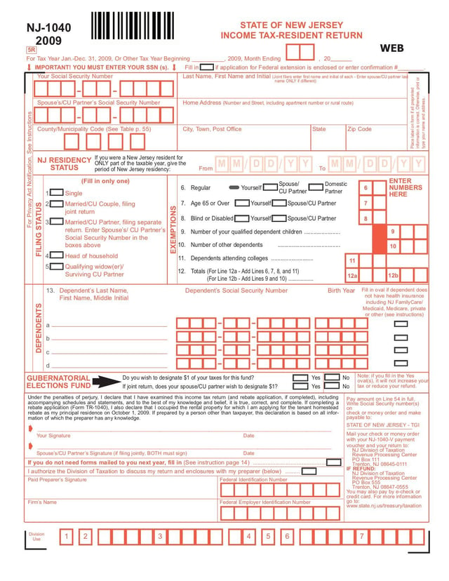 Form NJ-1040 | Fill anfd sign online with Lumin