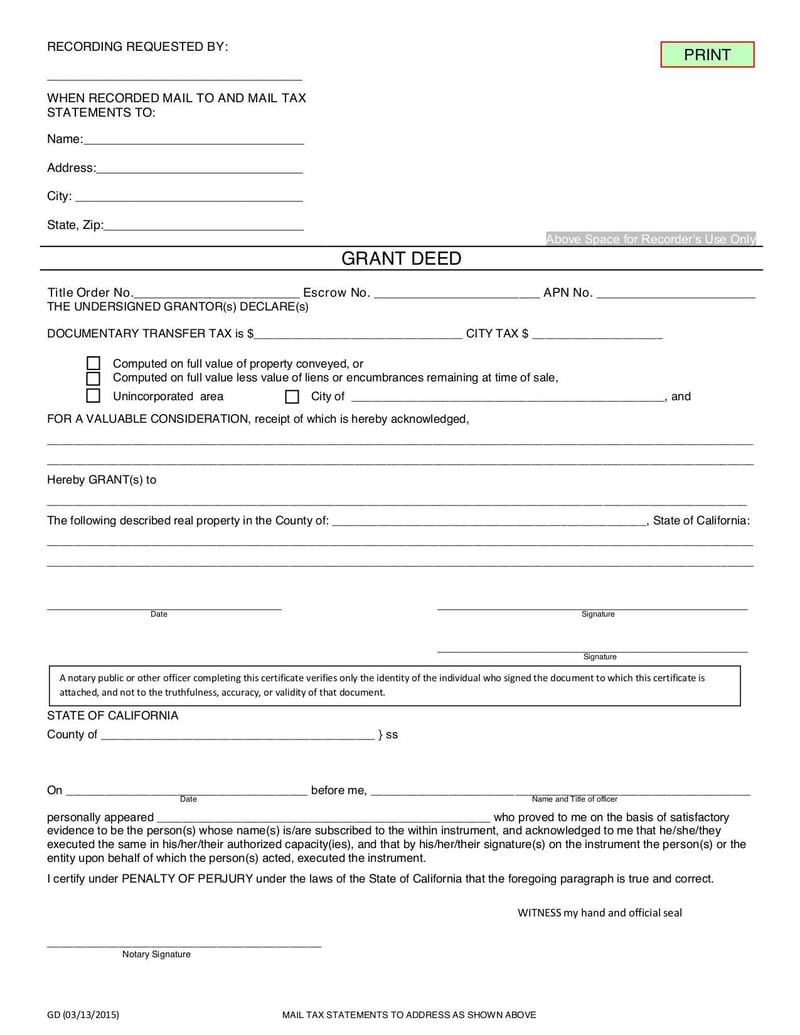 Large thumbnail of Grant Deed - Jul 2022