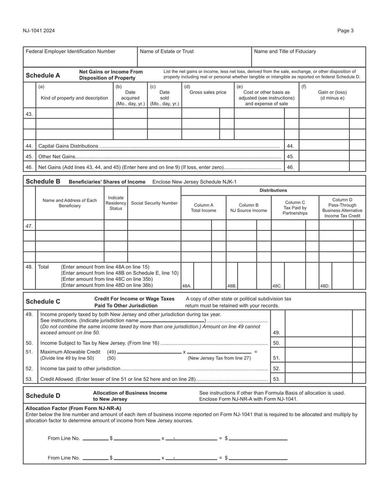 Large thumbnail of Form NJ-1041 - 2024