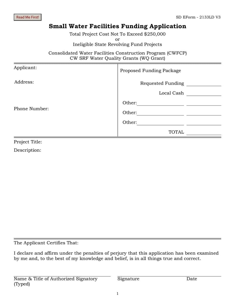 Large thumbnail of Small Water Facilities Funding Application - Feb 2016