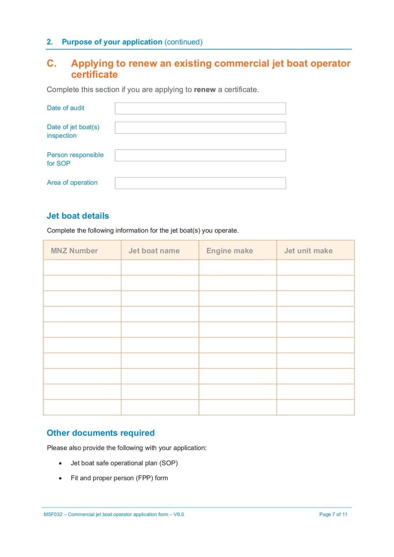 Large thumbnail of Commercial Jet Boat Operator Application Form - Jul 2021