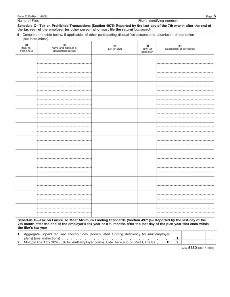 Large thumbnail of Form 5330 - Jan 2008