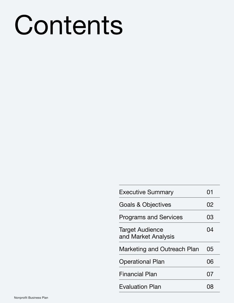 Nonprofit Business Plan Template for mission-driven organizations seeking funding and growth