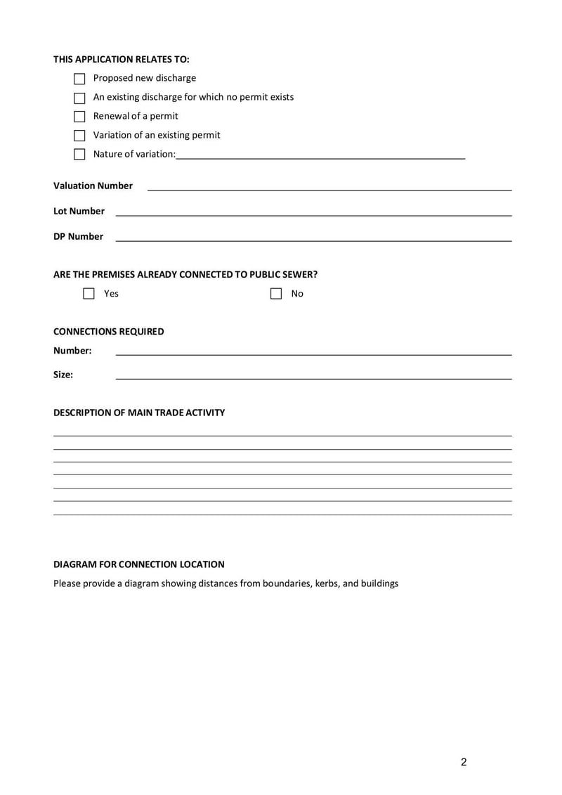 Large thumbnail of Application for Trade Waste Discharge Form - Jul 2021