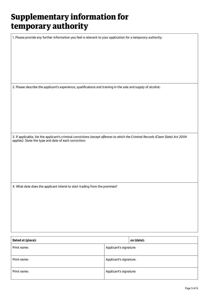 Large thumbnail of Application for a Temporary Authority – Checklist - May 2021