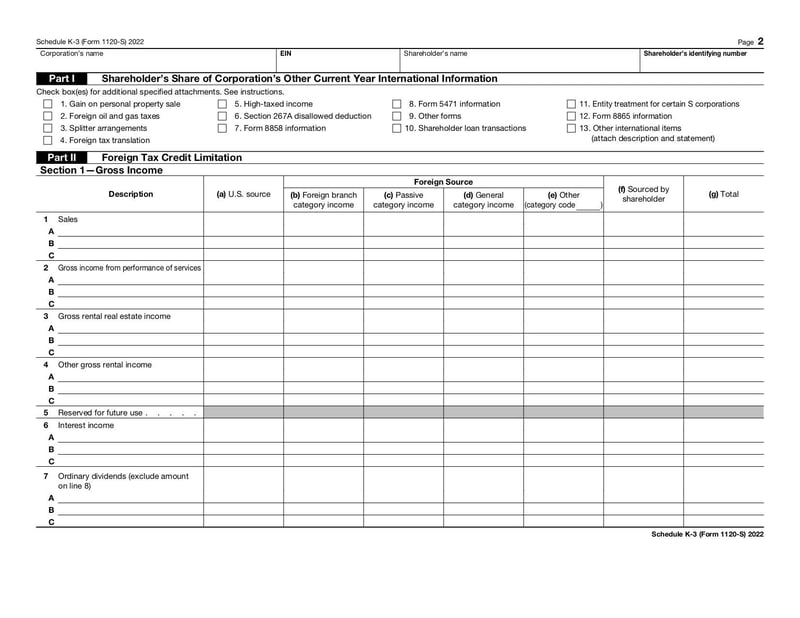 Large thumbnail of Schedule K-3 (Form 1120-S) - Jan 2022