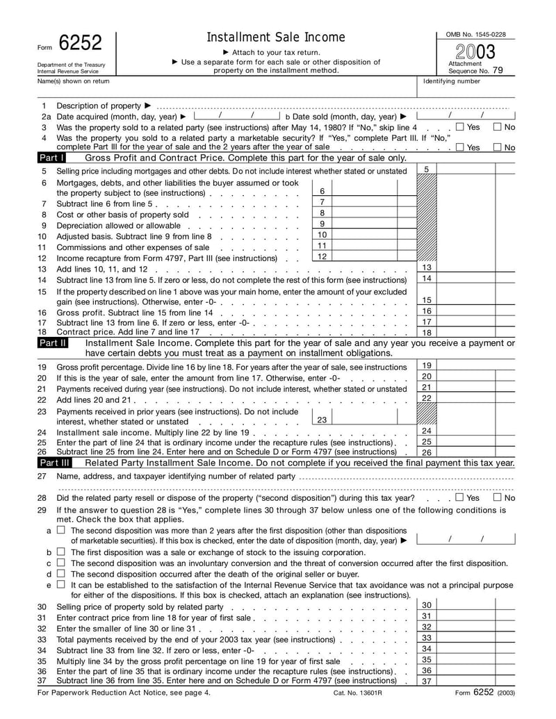 Large thumbnail of Form 6252 - Jun 2006