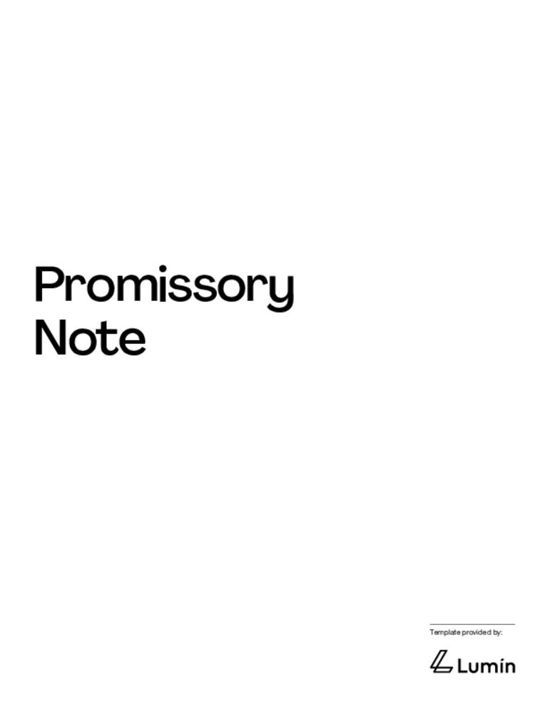 Large thumbnail of Promissory Note Template