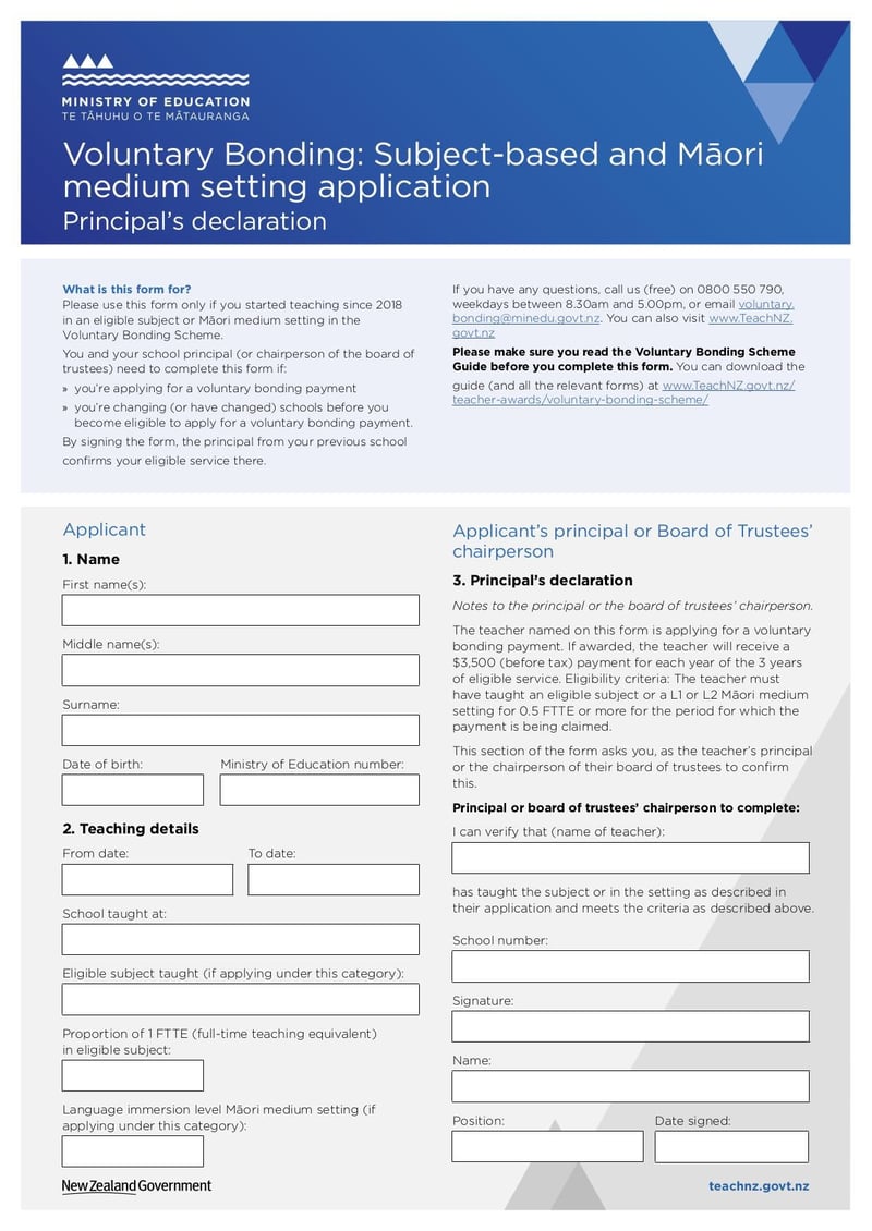 Large thumbnail of Voluntary Bonding Scheme Payment Application Form - Jan 2018