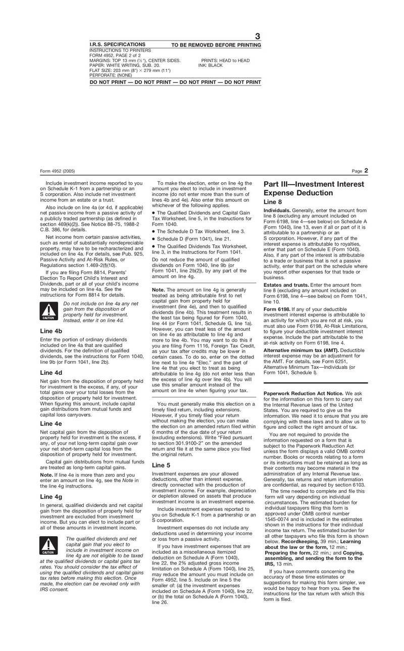 Large thumbnail of Form 4952 - Jan 2005