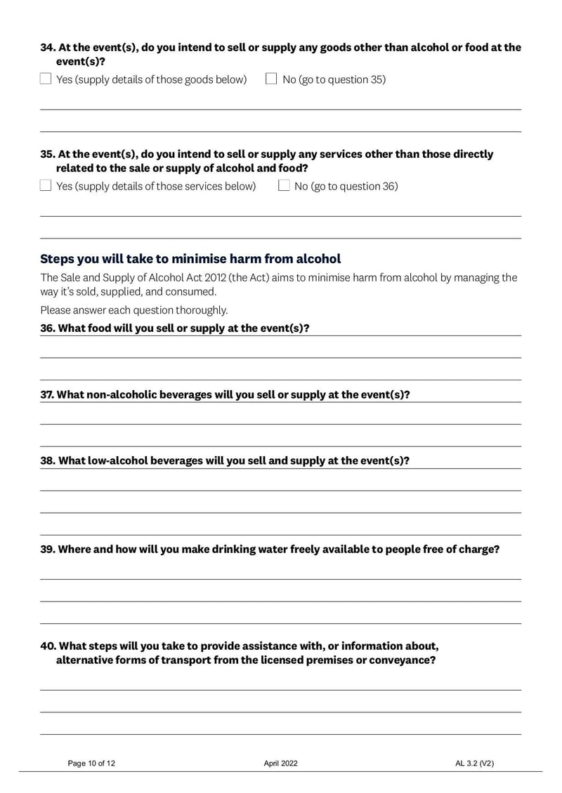 Large thumbnail of Alcohol Special Licence Application Form - Apr 2022