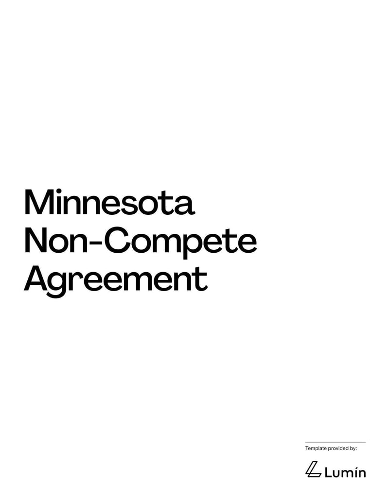 Non-Compete Agreement Minnesota for specifying employment restrictions on competitive work within the state’s legal limits