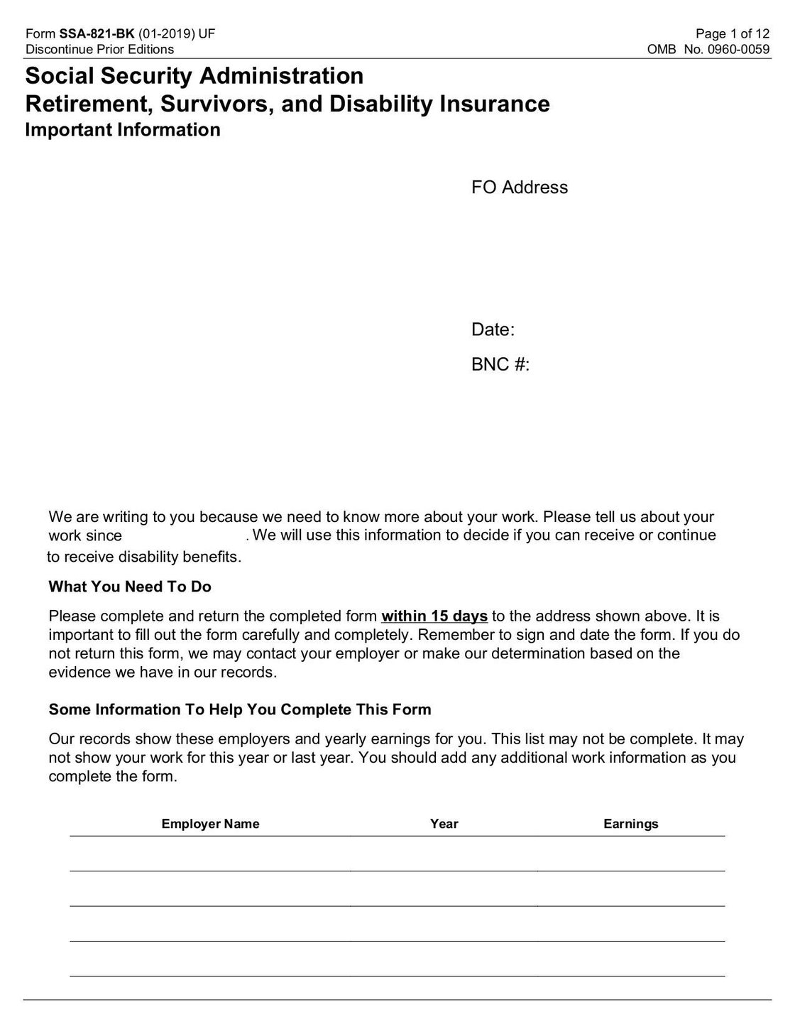 work activity report (form ssa-821-bk) | fill and sign online with