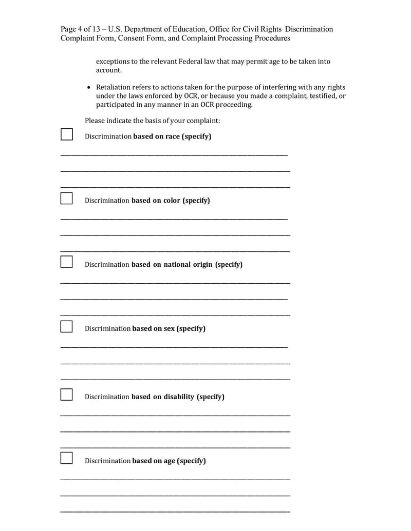 Large thumbnail of OCR Discrimination Complaint Form - Jul 2022