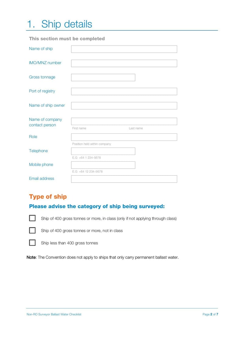 Large thumbnail of Ballast Water Management Survey Checklist - Jul 2017