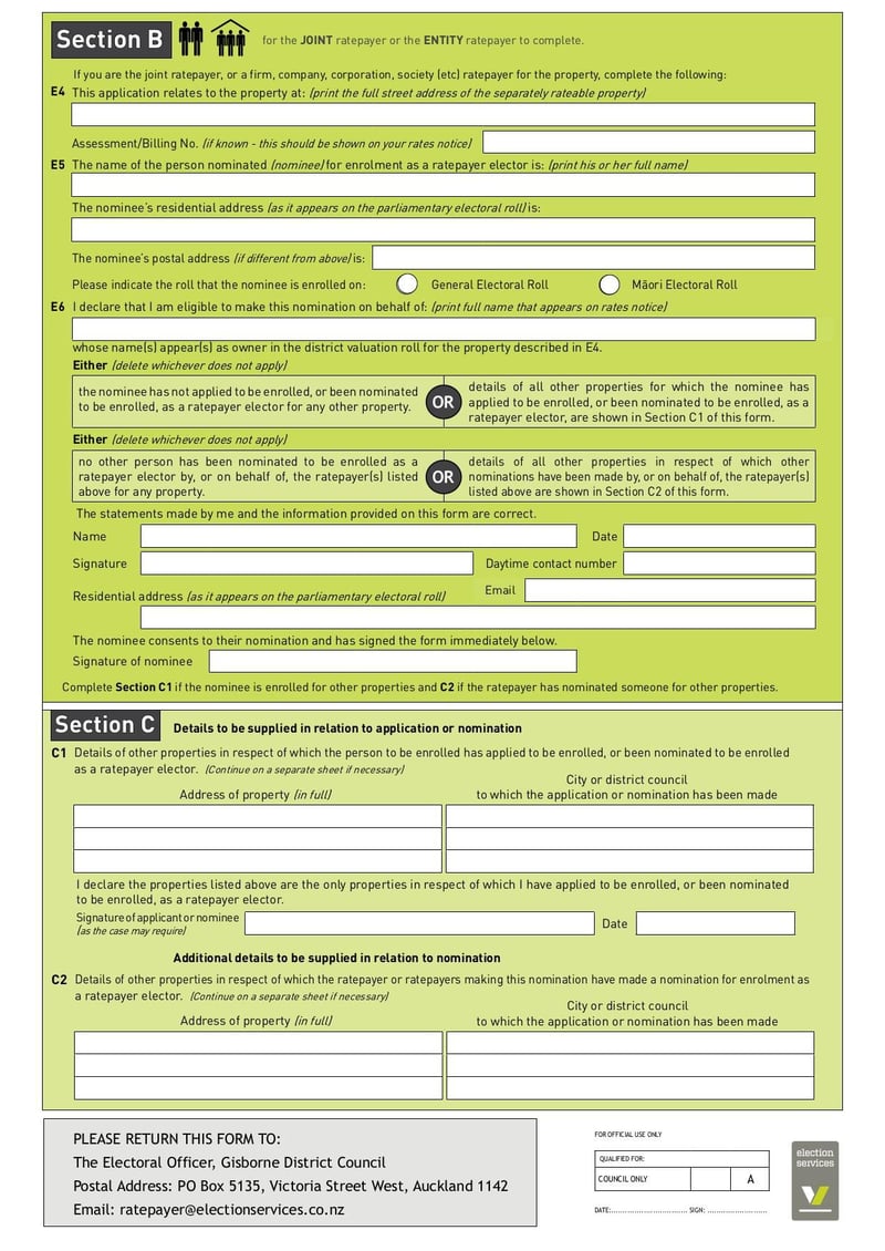 Large thumbnail of Ratepayer Enrolment Form - Dec 2021