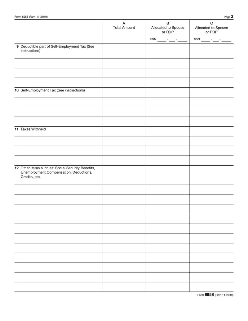 Large thumbnail of Form 8958 - Nov 2019