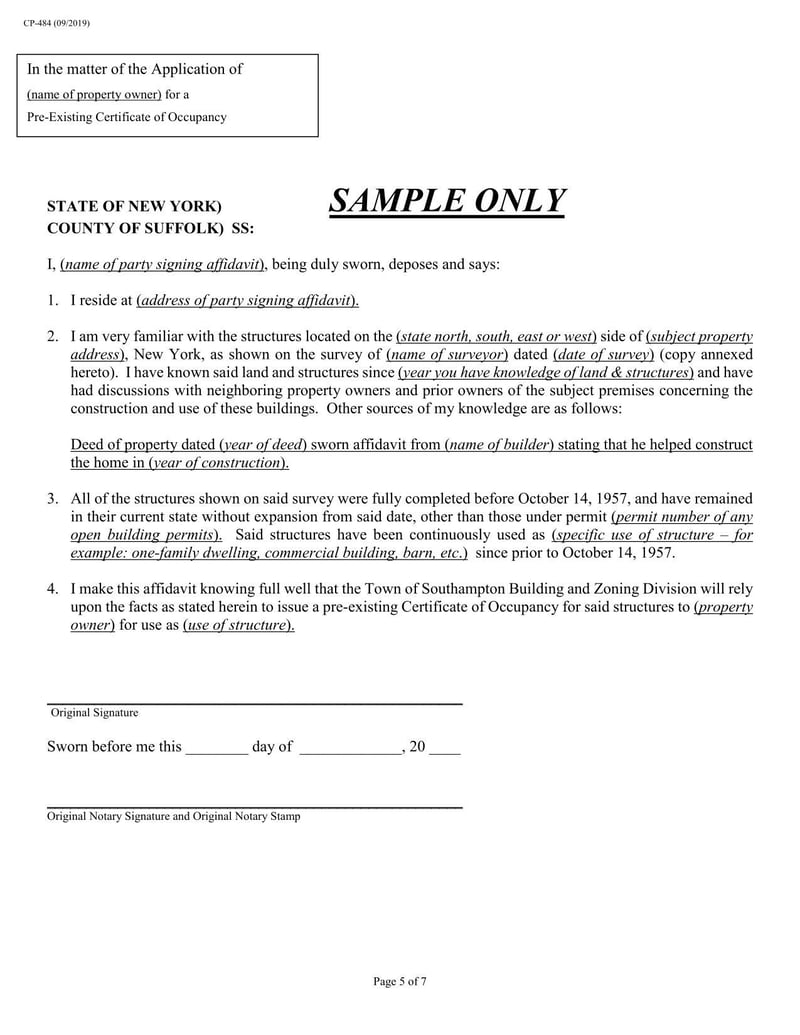 Large thumbnail of Form CP-484 (Sep 2019)