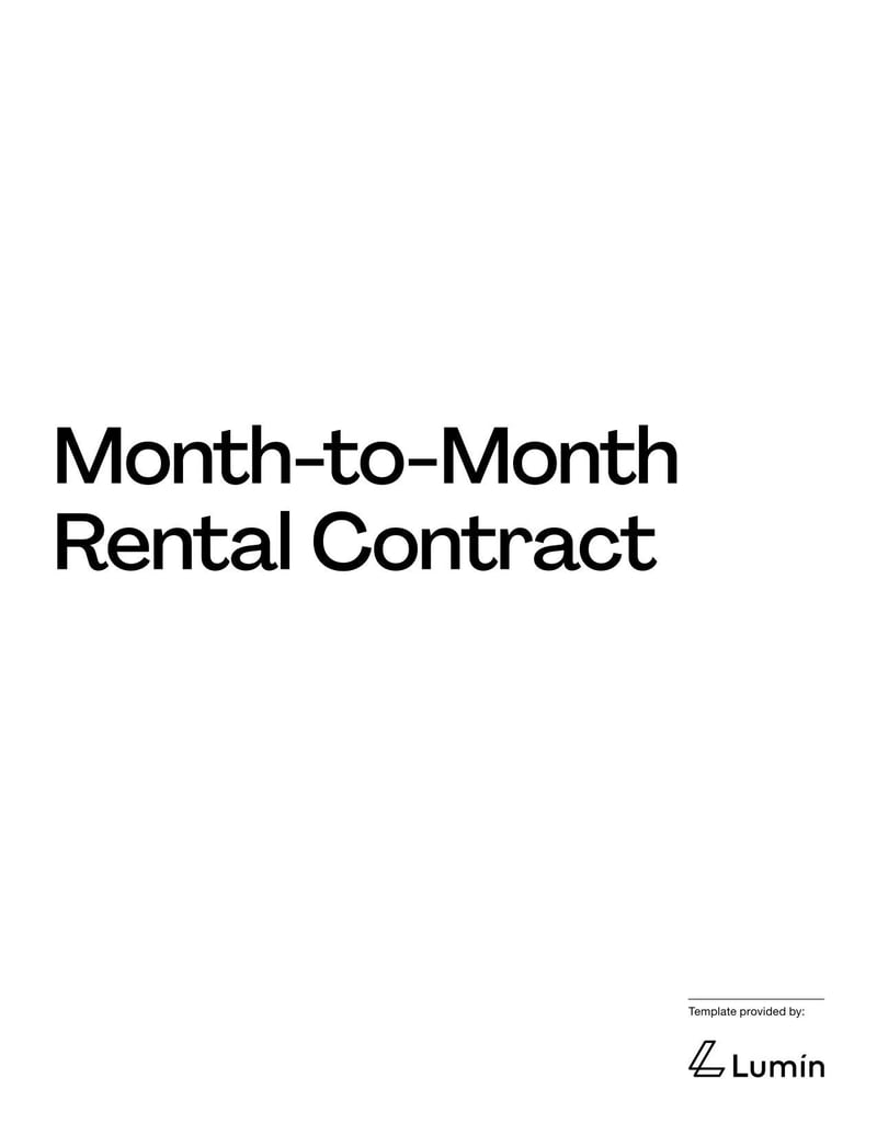 Month-to-Month Rental Contract for flexible, short-term rental arrangements