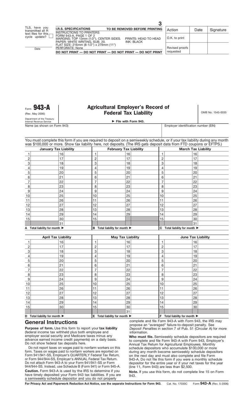 Large thumbnail of Form 943-A - May 2006