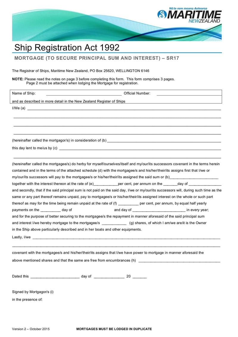 Large thumbnail of Form MNZ SR17 - Oct 2015