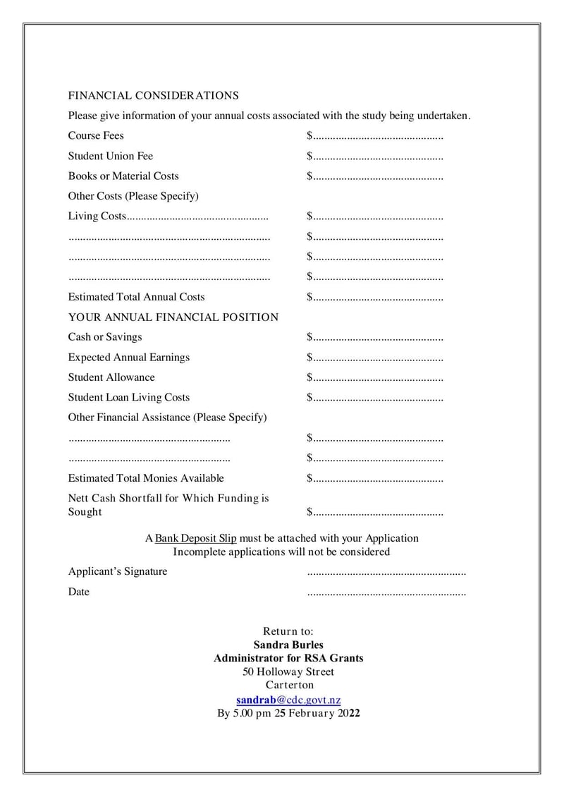 Large thumbnail of Returned & Services Memorial Trust Application for Assistance Form - Jan 2022