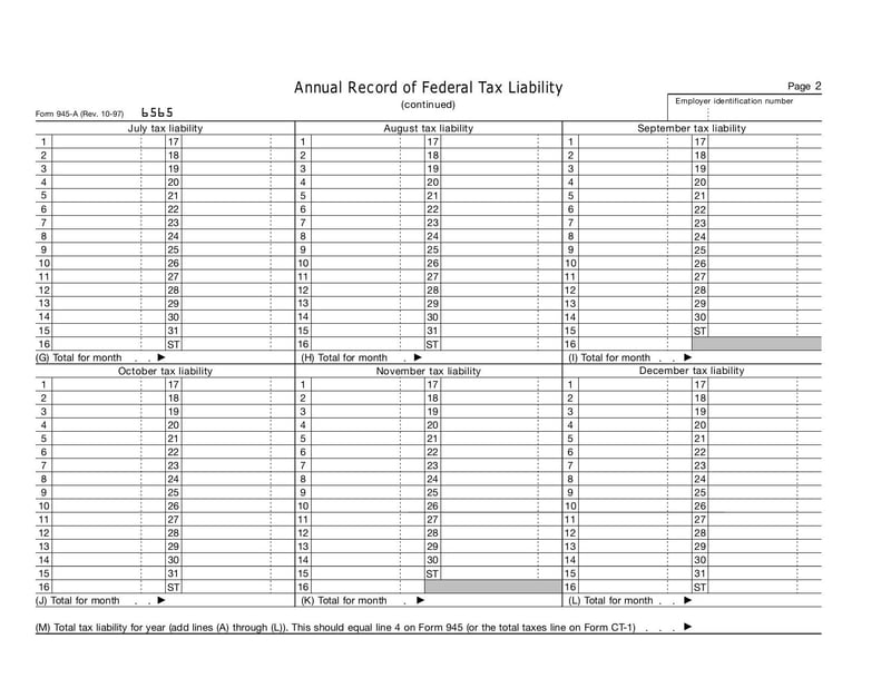 Large thumbnail of Form 945-A - Oct 1997
