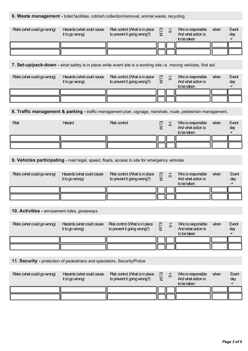 Large thumbnail of Event Hazard Management Form - Aug 2018