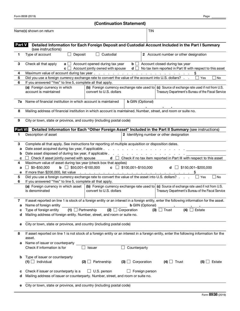 Large thumbnail of Form 8938 - Dec 2019
