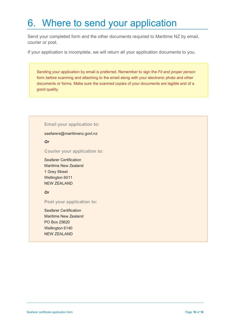 Large thumbnail of Seafarer Certificate Application Form - Oct 2020