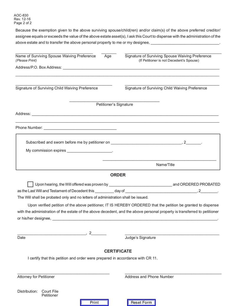 Large thumbnail of Form AOC-830 - Jan 2017