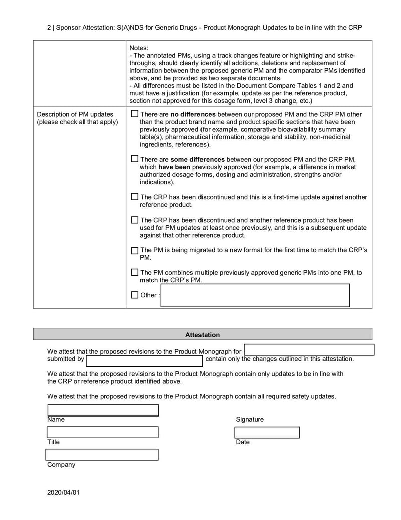 Large thumbnail of Sponsor Attestation S(A)NDS for Generic Drugs - Apr 2020