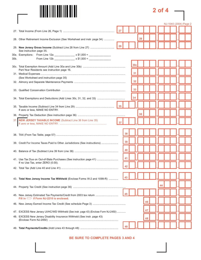 Large thumbnail of Income Tax-Resident Return (Form NJ-1040) - May 2007