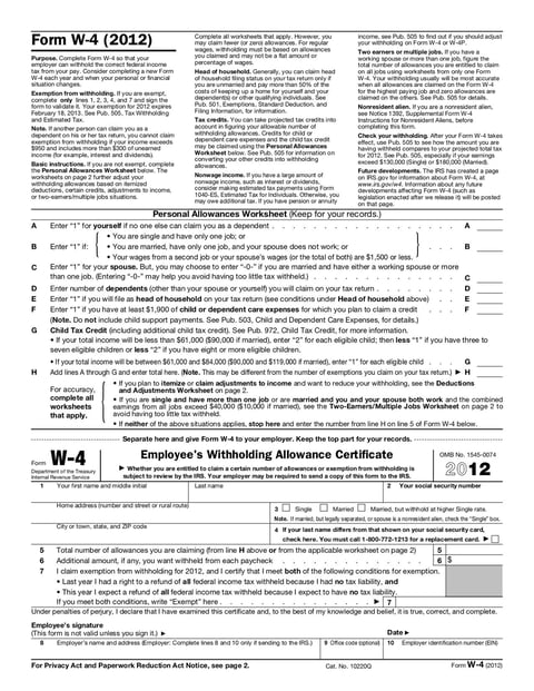 Employee&rsquo;s Withholding Certificate (Form W-4) | Fill and sign 
