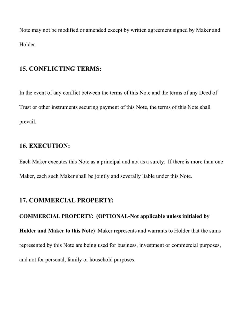 Large thumbnail of Promissory Note Template