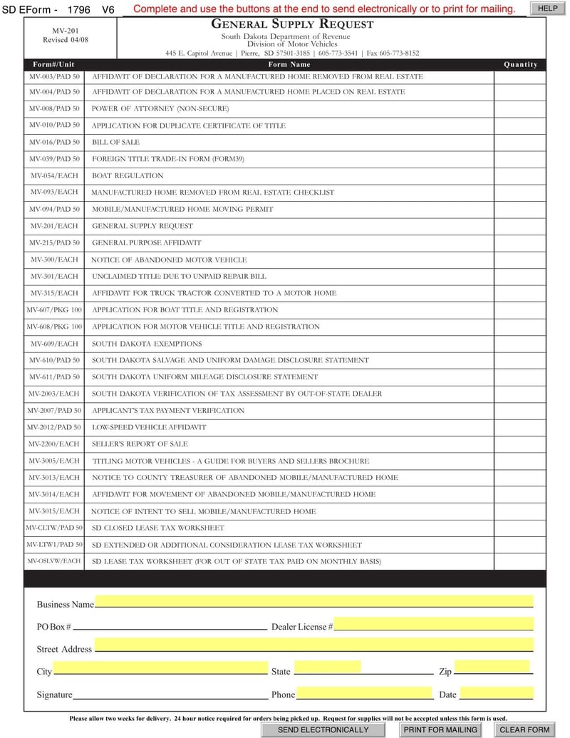 Large thumbnail of Form MV-201