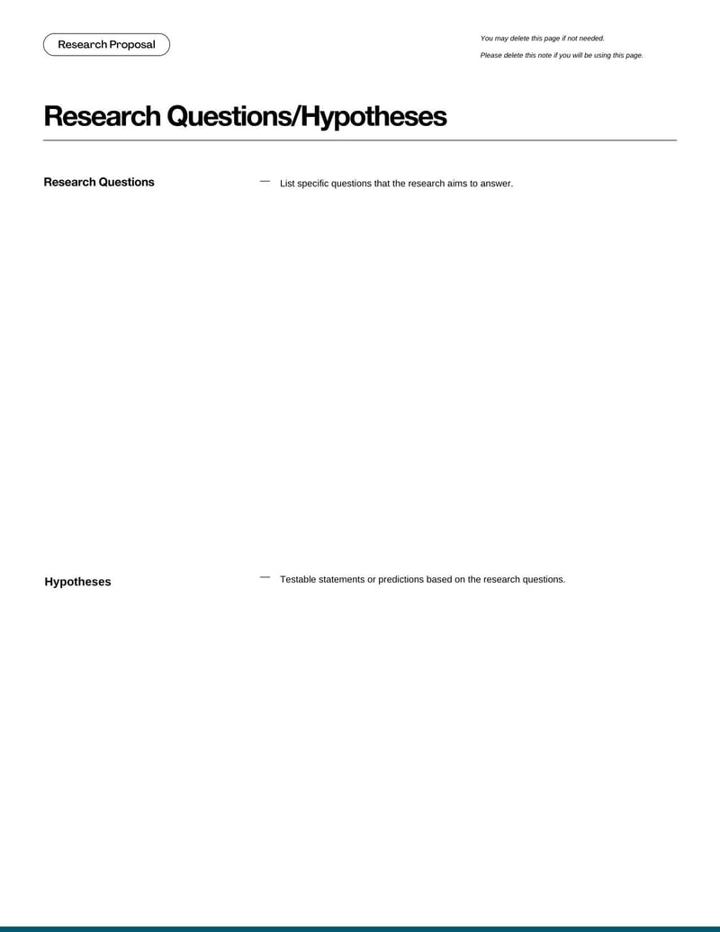 Research Proposal for outlining a research plan, objectives, and methodology