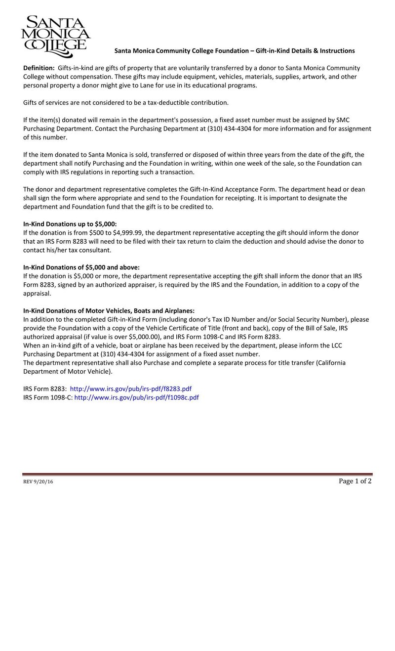 Santa Monica Gift-in-Kind Acceptance Form | Fill and sign with Lumin