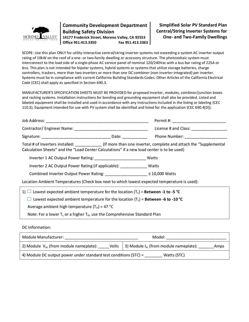 Large thumbnail of Simplified Solar PV Standard Plan Central/String Inverter Systems for One- and Two-Family Dwellings - Oct 2015