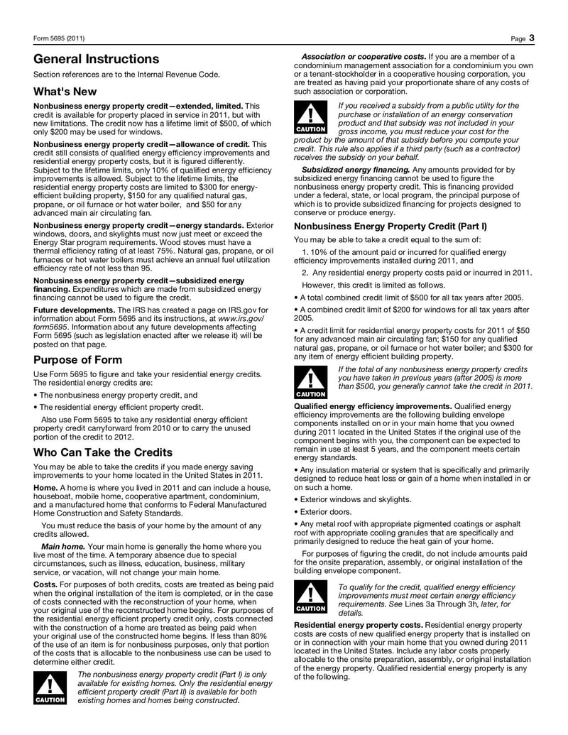 Thumbnail of Form 5695 - Nov 2011 - page 2