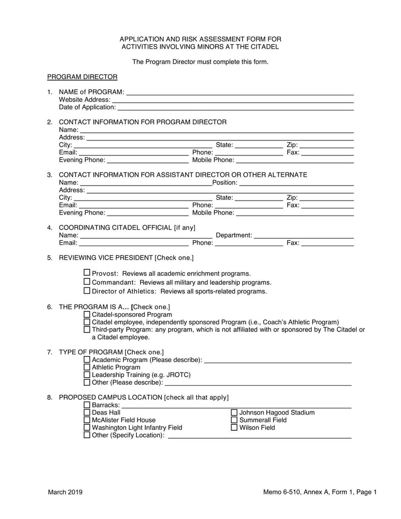 Large thumbnail of The Citadel Approval of Materials for Activities Involving Minors