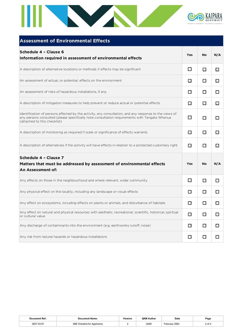 Large thumbnail of S88 Resource Consent Checklist for Applicants - Apr 2019