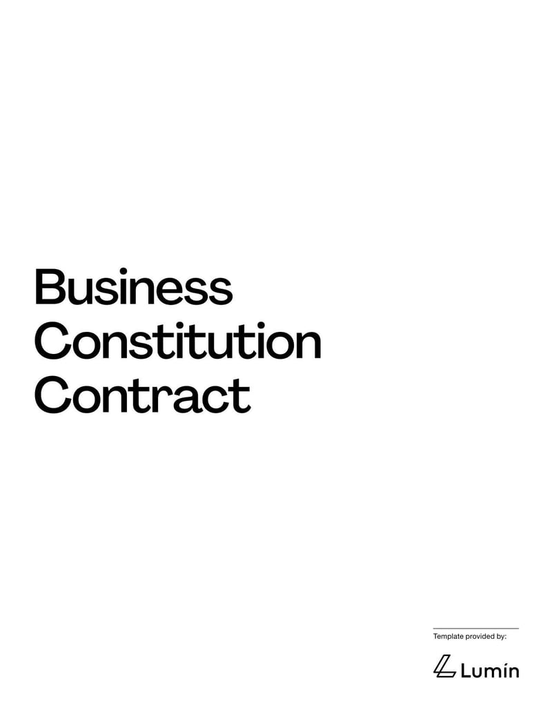 Constitution of Business for New Zealand to define company structure