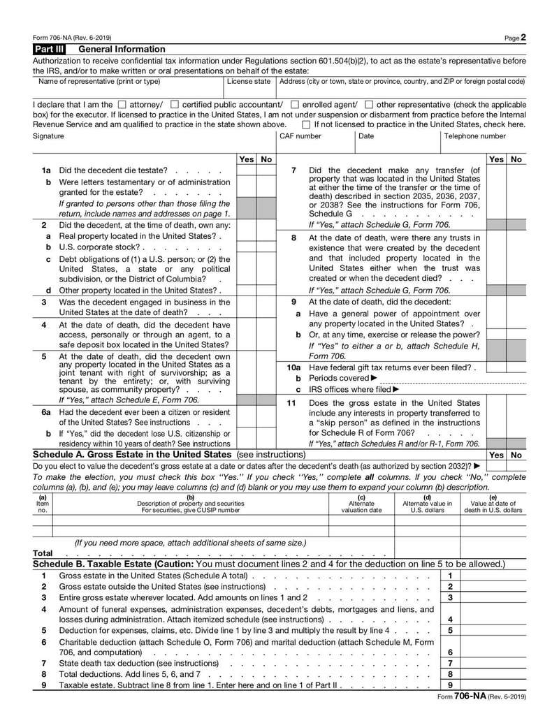 Large thumbnail of Form 706-NA - Jun 2019