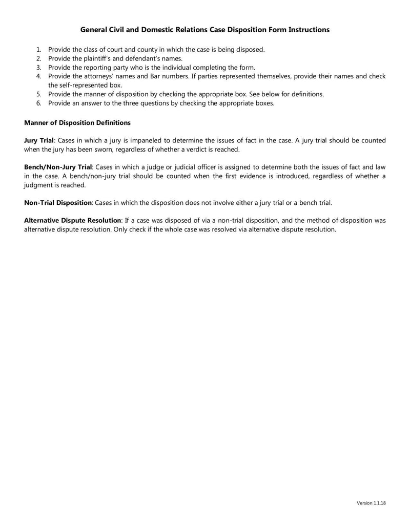 Large thumbnail of General Civil and Domestic Relations Case Filing Instructions - Dec 2017