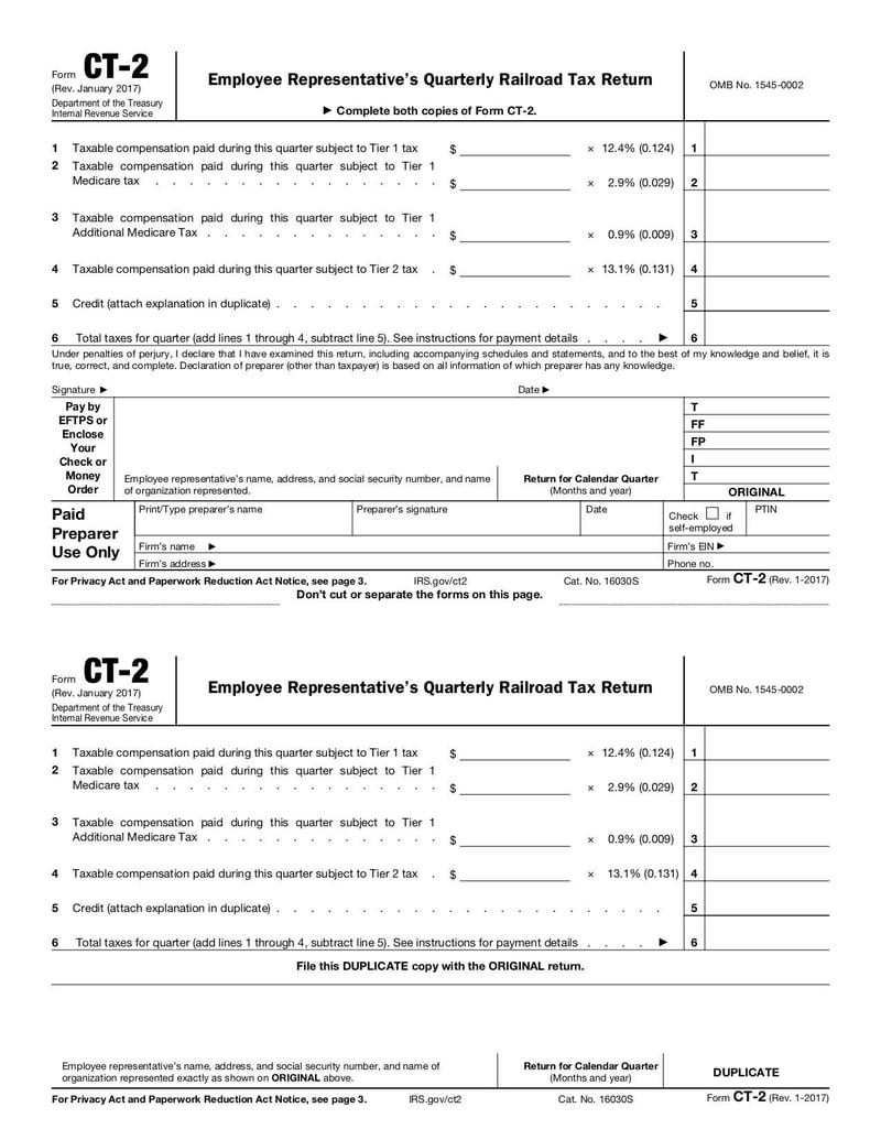 Large thumbnail of Form CT-2 - Jan 2017